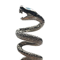 Silver Rattlesnake with Turquoise Enamel Western Bolo Tie - Rockmount