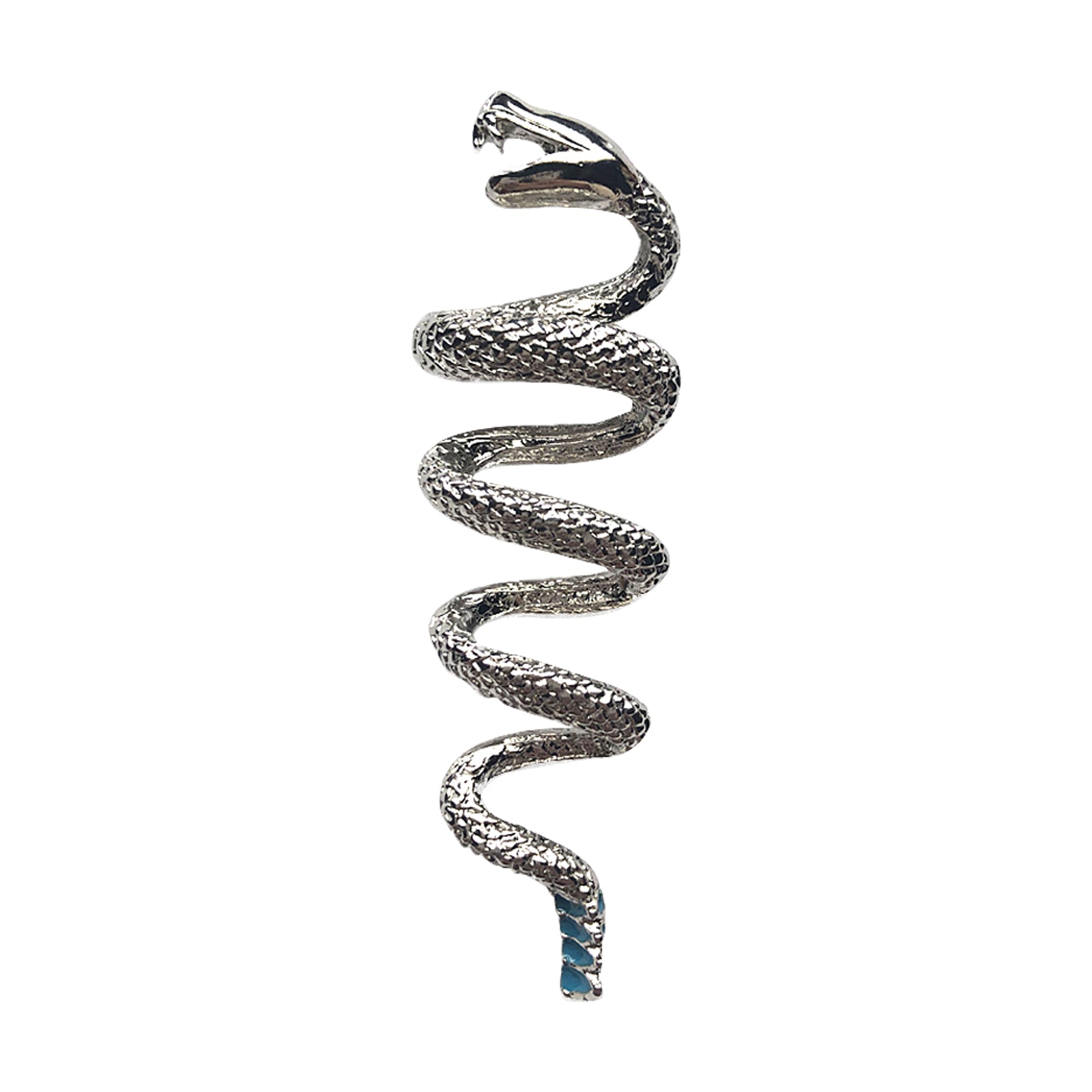 Silver Rattlesnake with Turquoise Enamel Western Bolo Tie - Rockmount