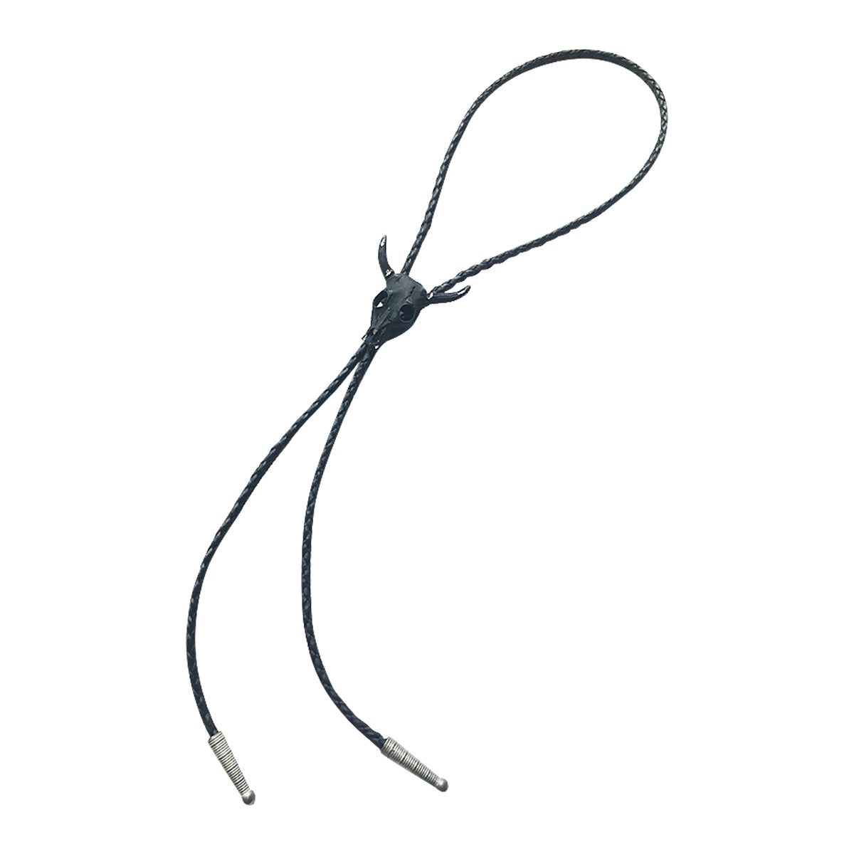 Charcoal Black Steer Skull Western Bolo Tie - Rockmount